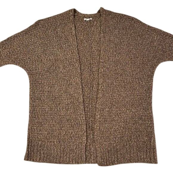 AMERICAN EAGLE Women's Open Cardigan Sweater Medium Long Chunky Brown Grandpa - Picture 4 of 12
